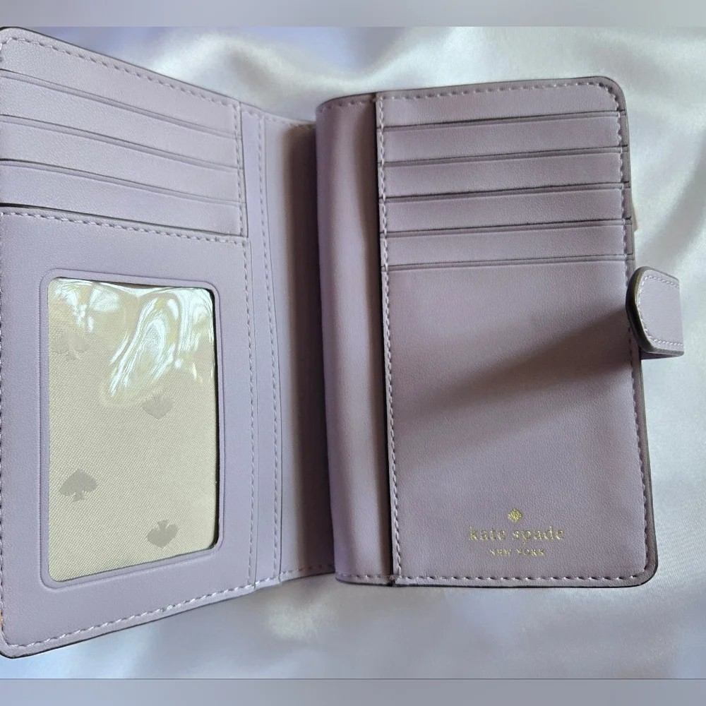 Kate Spade Lavendar Quilted Leather Wallet In EUC - Picture 7 of 12